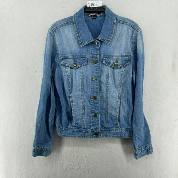 Forever 21 Jean Jacket Women's Sz S Light Wash Blue Button Pocket Denim Collared - Picture 1 of 12